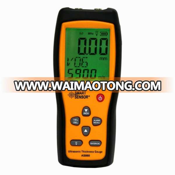 Smart Sensor AS860 Ultrasonic thickness gauge Digital sheet Measuring 1.0 to 300mm for metal plastic ceramic glass etc